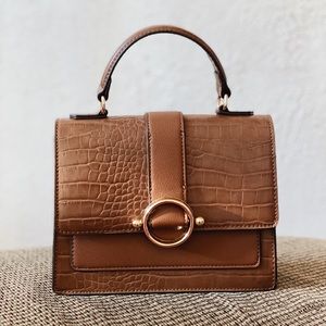 Vintage Anne Klein Croc Embossed Hand Bag